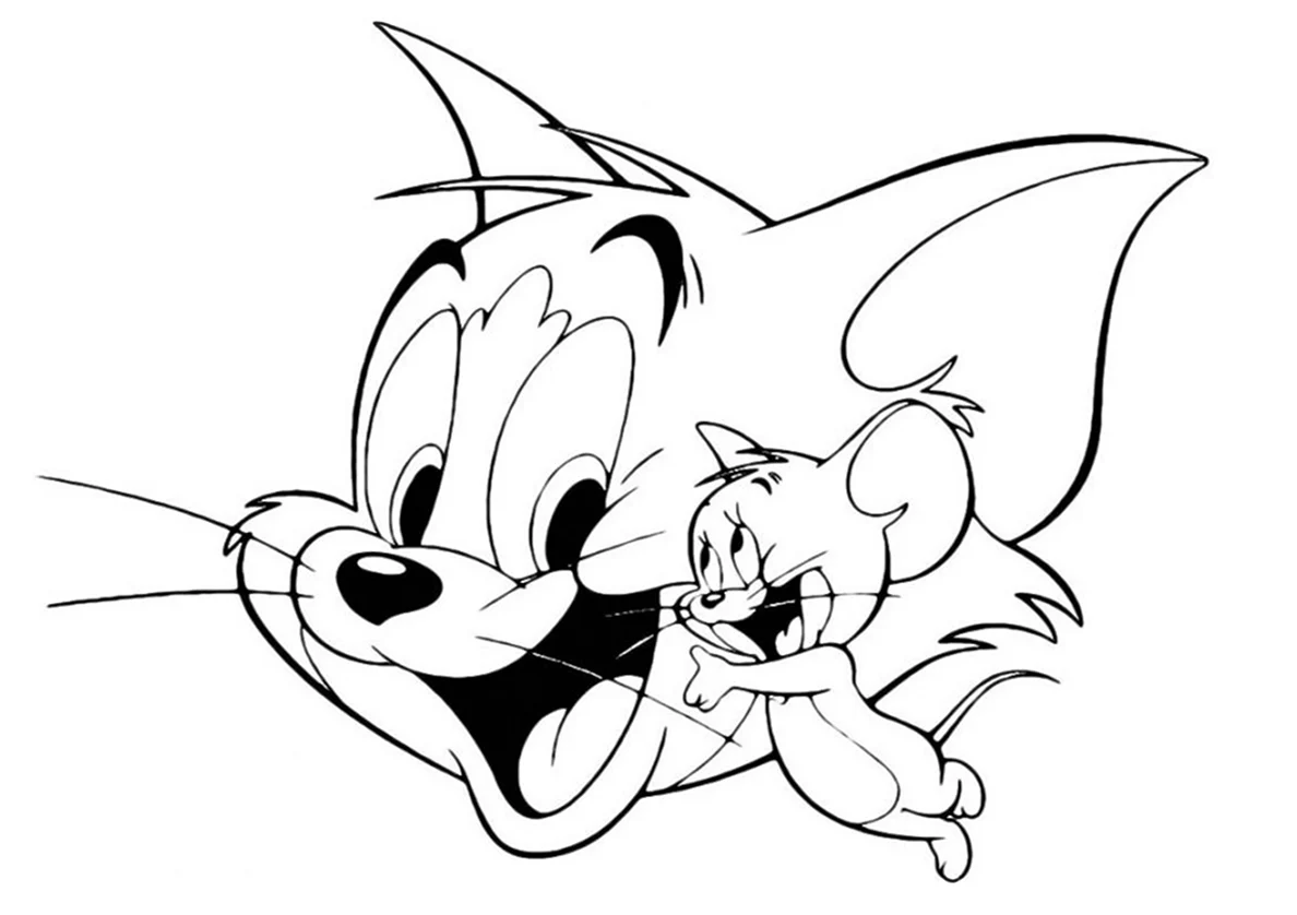 Раскраска для детей Disney Tom Jerry. Для срисовки
