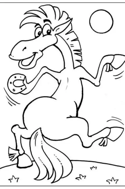 Раскраска Гай Юлий Цезарь конь. Для срисовки