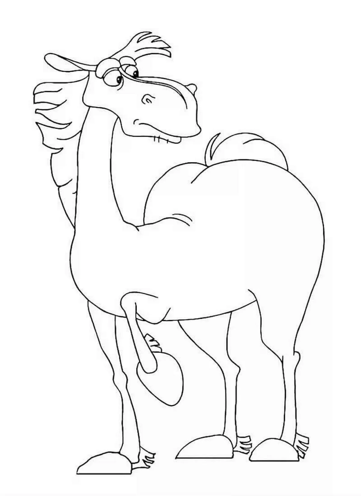 Раскраска Гай Юлий Цезарь конь. Для срисовки