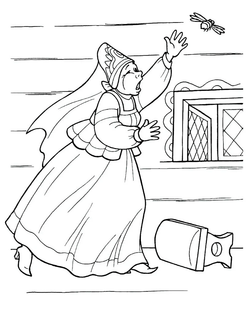 Раскраска из сказки о царе Салтане. Для срисовки