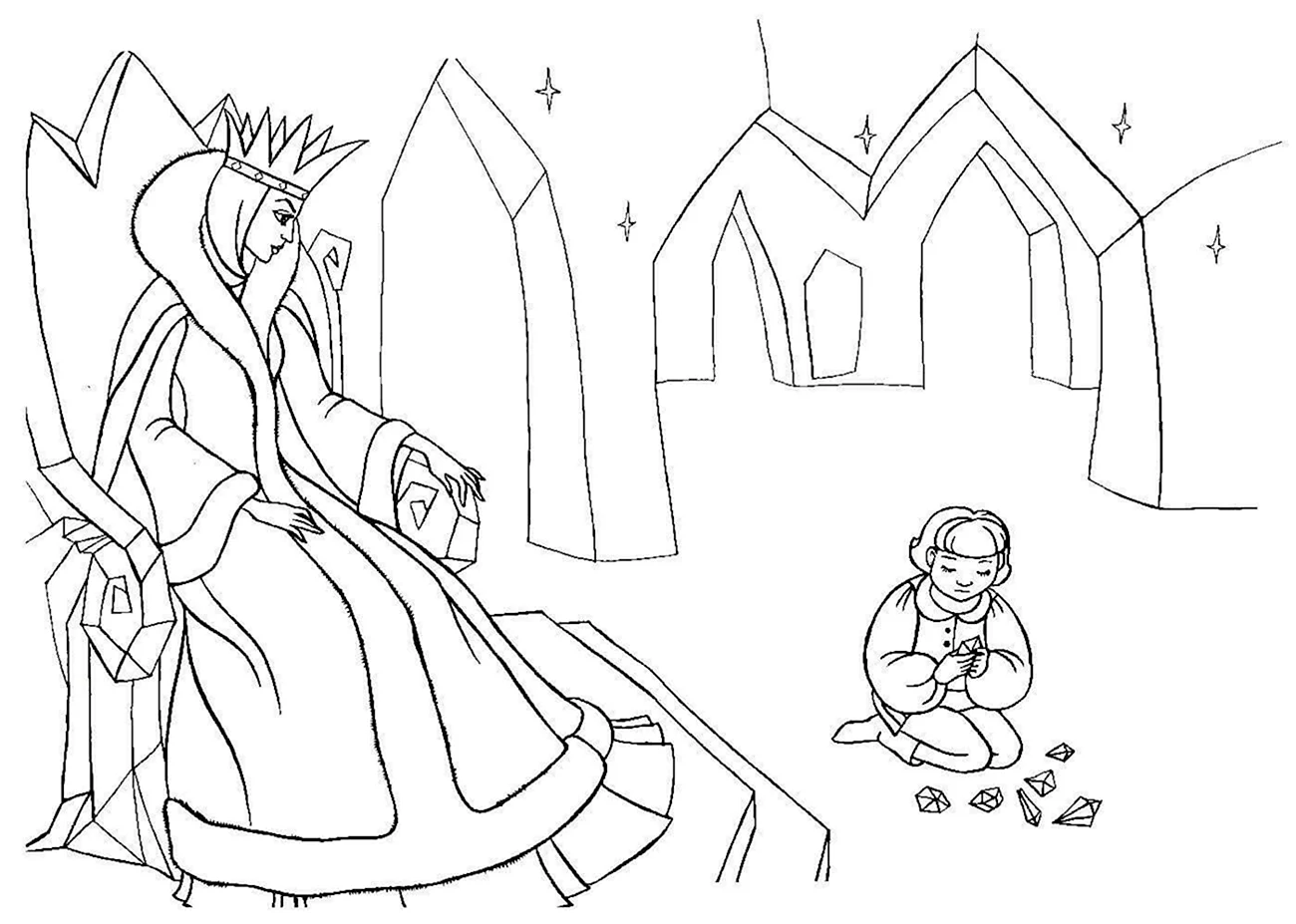 Раскраска Кай из сказки Снежная Королева. Для срисовки