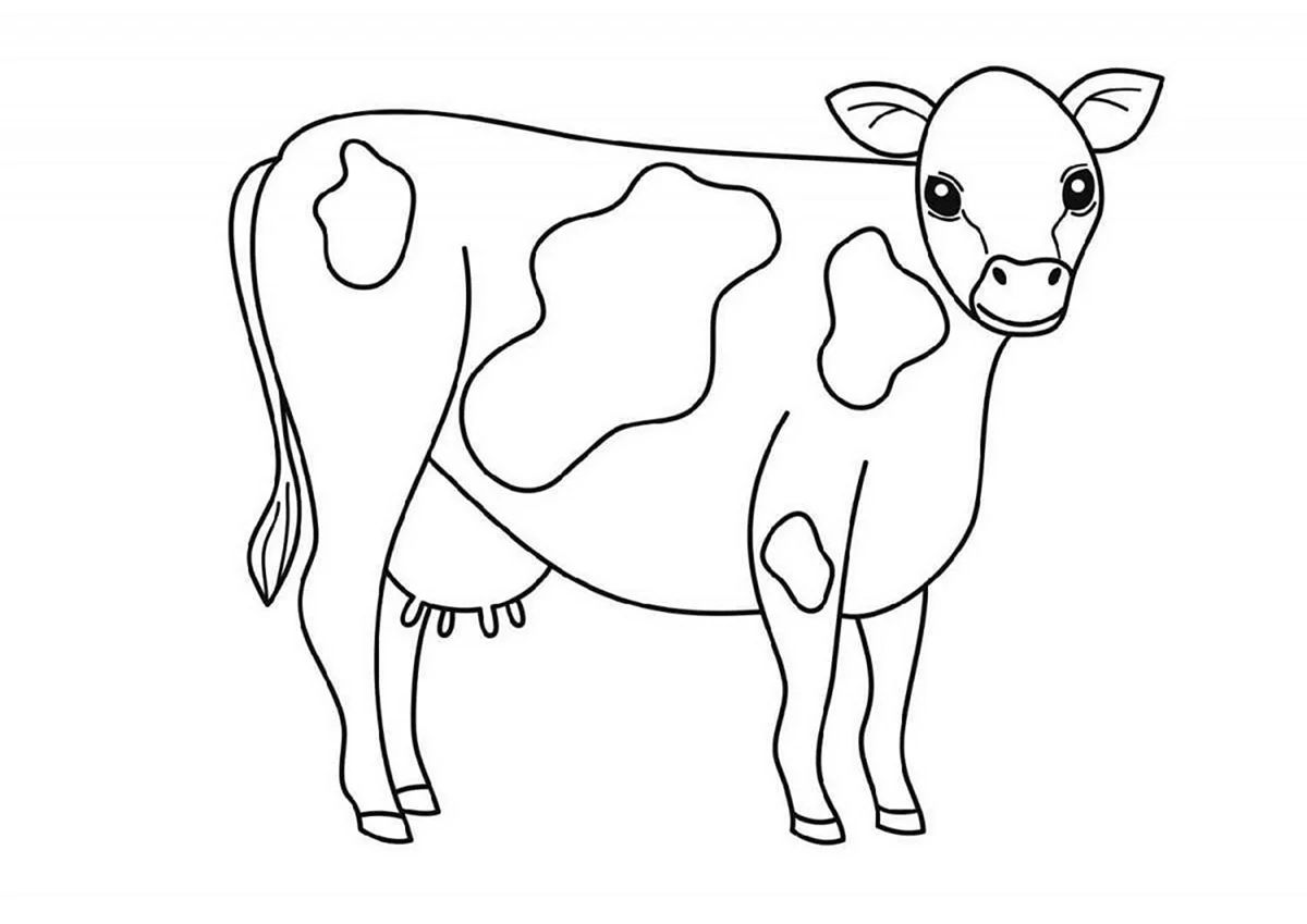 Раскраска корова. Для срисовки