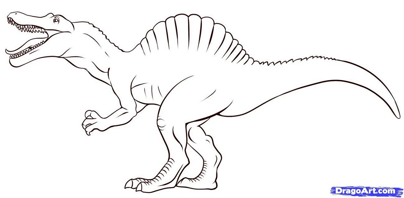 Раскраска лего Спинозавр. Для срисовки