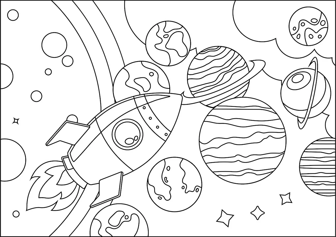 Раскраска планеты солнечной системы для детей. Картинка
