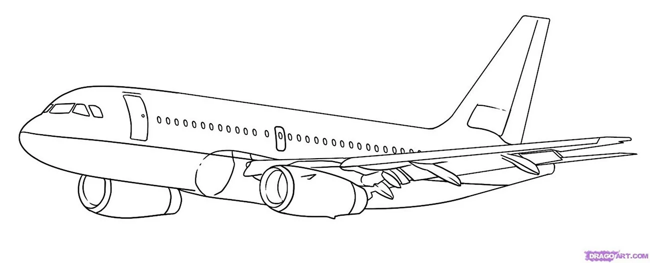 Раскраска самолет Боинг 737 s7. Для срисовки