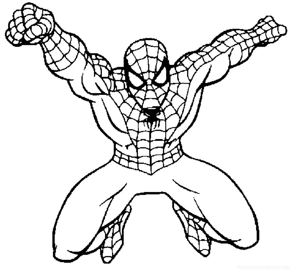 Раскраска Супергерои Марвел человек паук. Красивая картинка