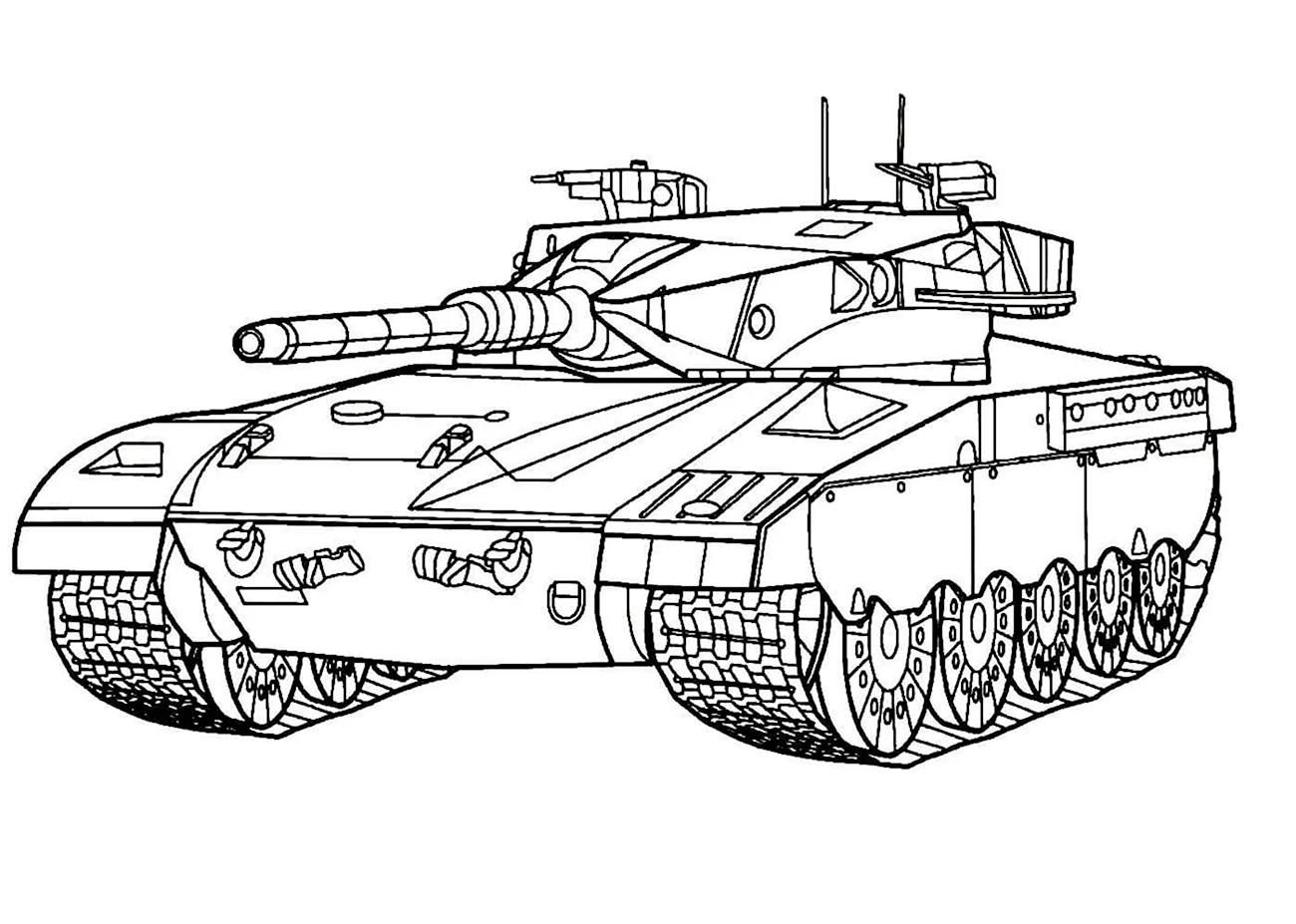 Раскраска танк Меркава. Картинка