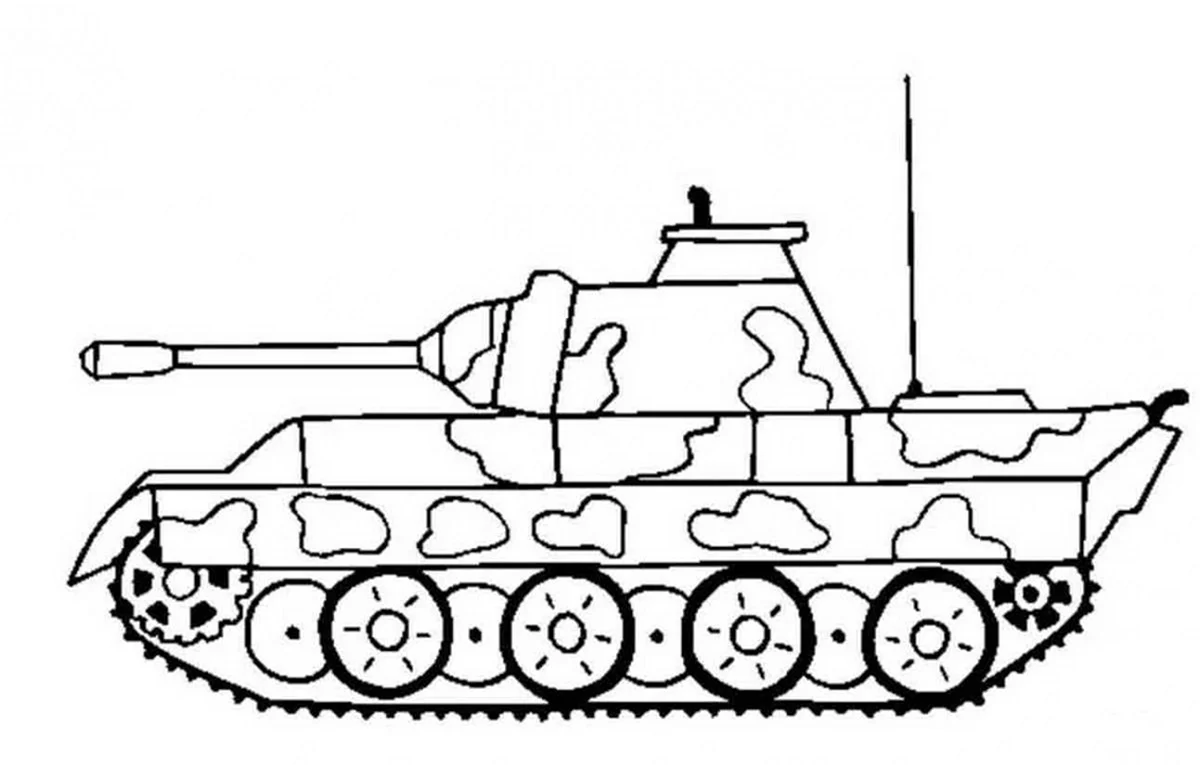 Раскраска танк т34 Военная техника. Картинка
