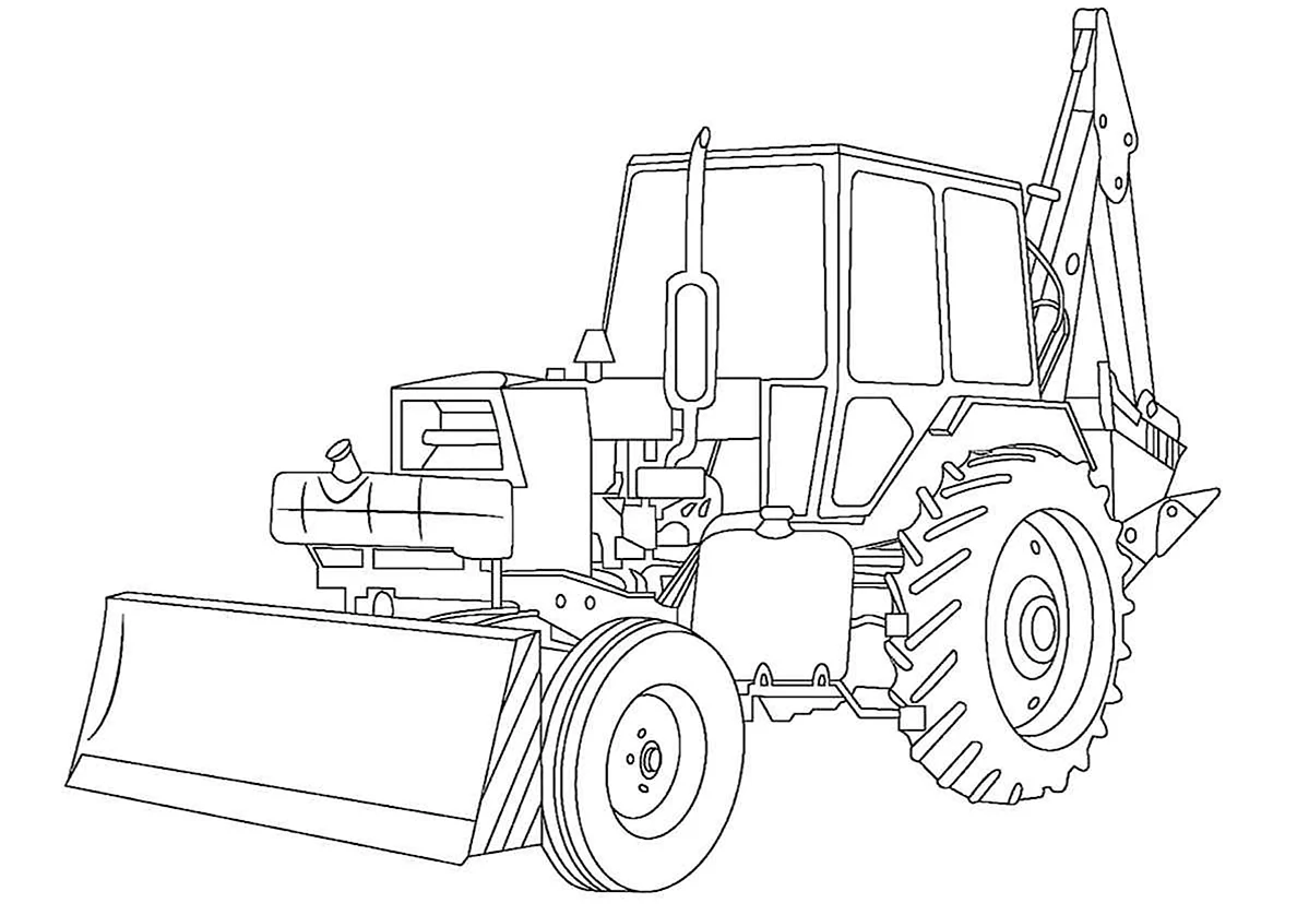 Раскраска трактор МТЗ 1221. Для срисовки