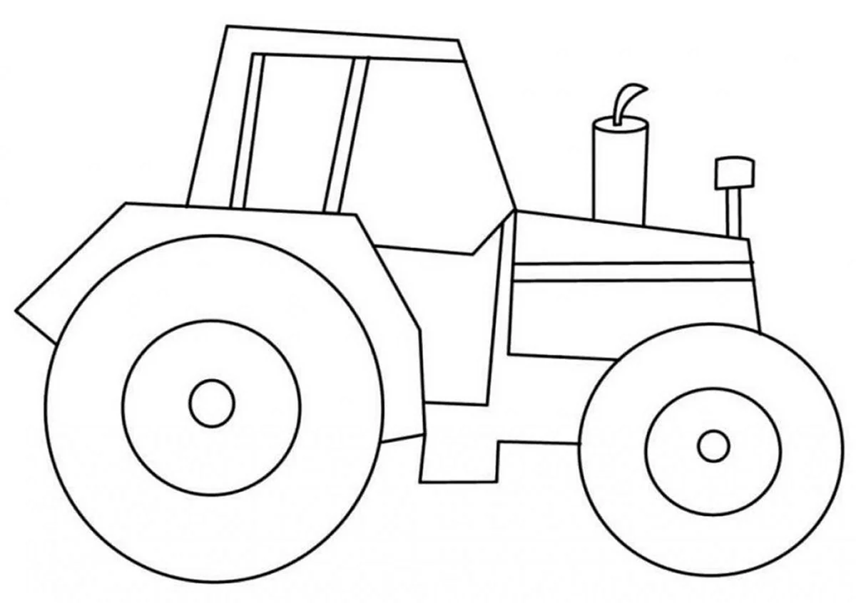 Раскраска трактор МТЗ 80. Для срисовки