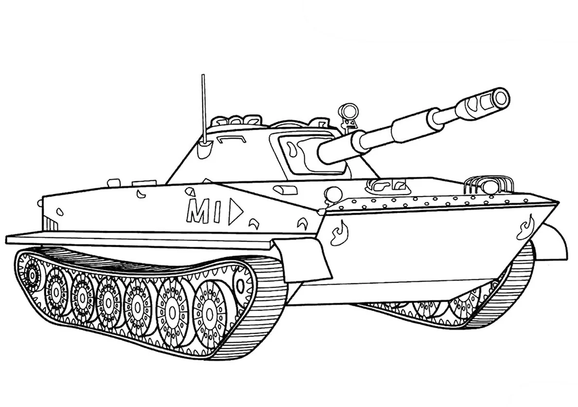 Раскраска военные танки т34. Картинка
