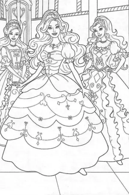 Раскраски Барби принцесса и нищенка. Красивая картинка