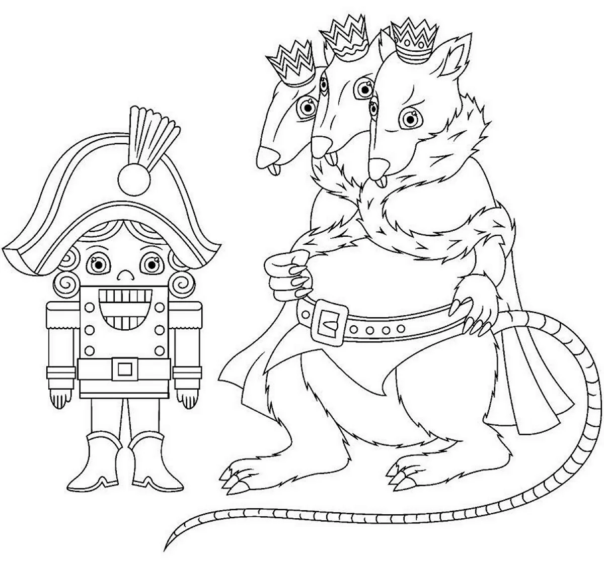 Раскраски к сказке Щелкунчик и мышиный Король. Для срисовки