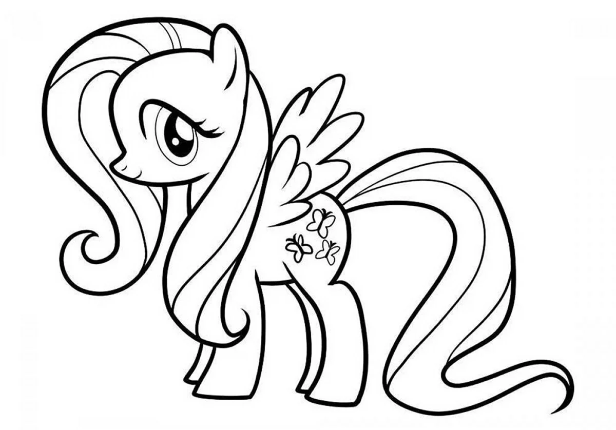 Раскраски мой маленький пони Флаттершай. Картинка из мультфильма