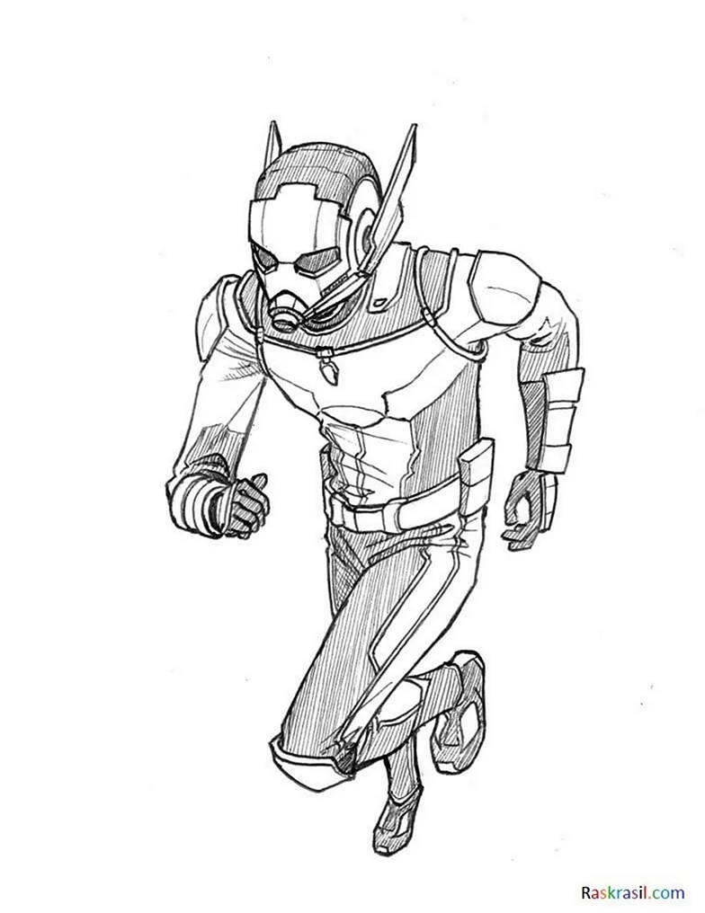 Раскраски Супергерои Марвел человек муравей. Для срисовки