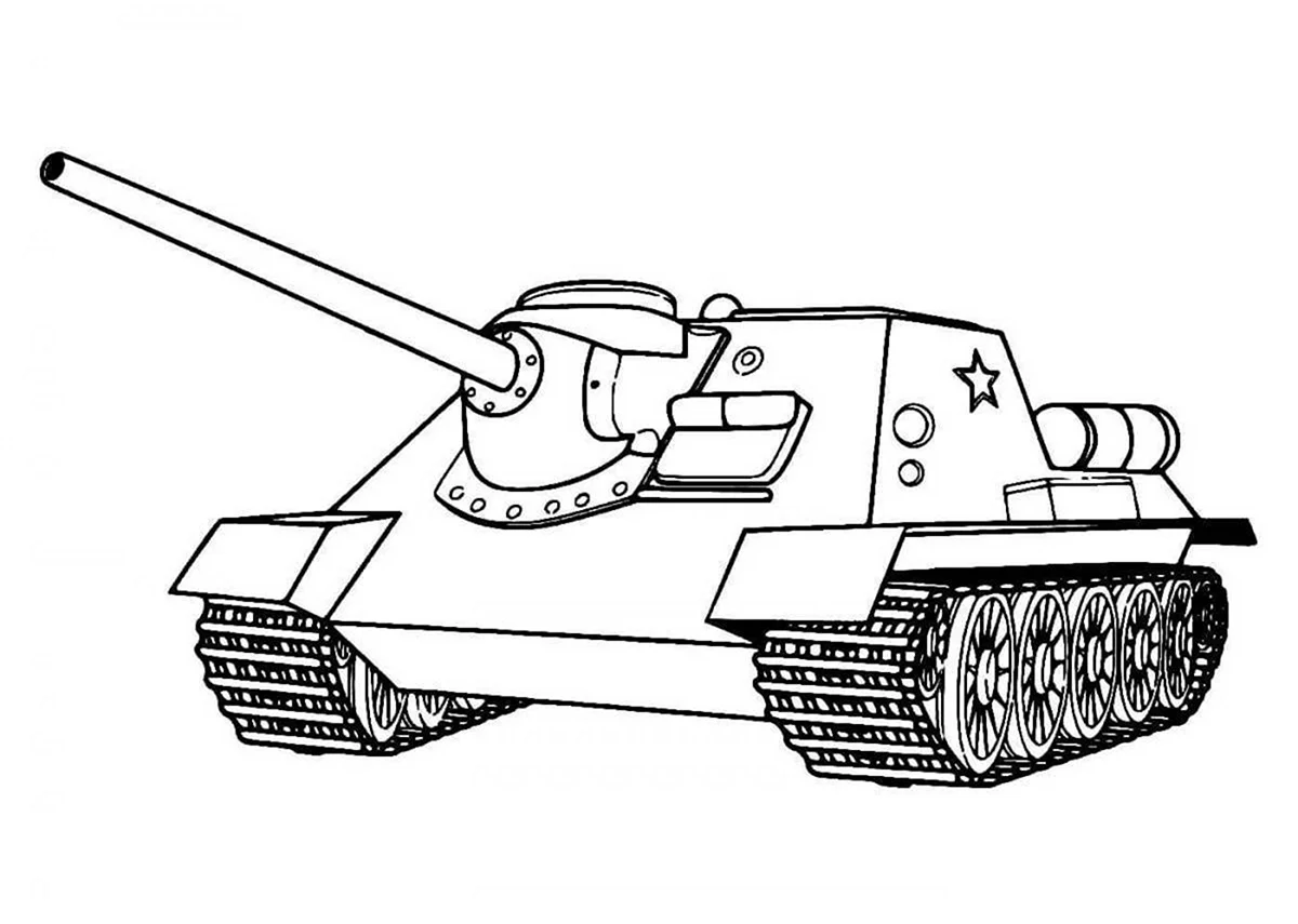 Раскраски военных танков т34. Картинка