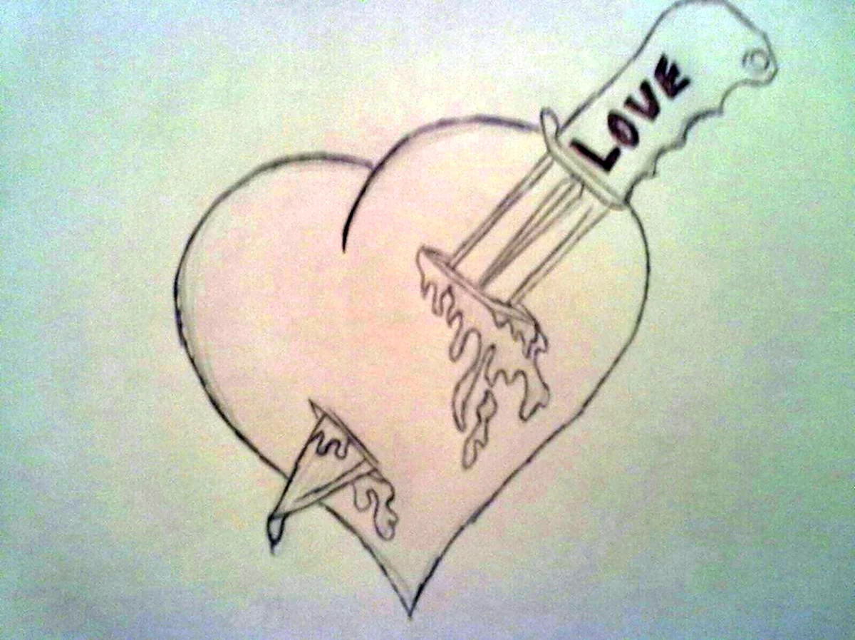 Разбитое сердце рисунок карандашом для срисовки. Для срисовки