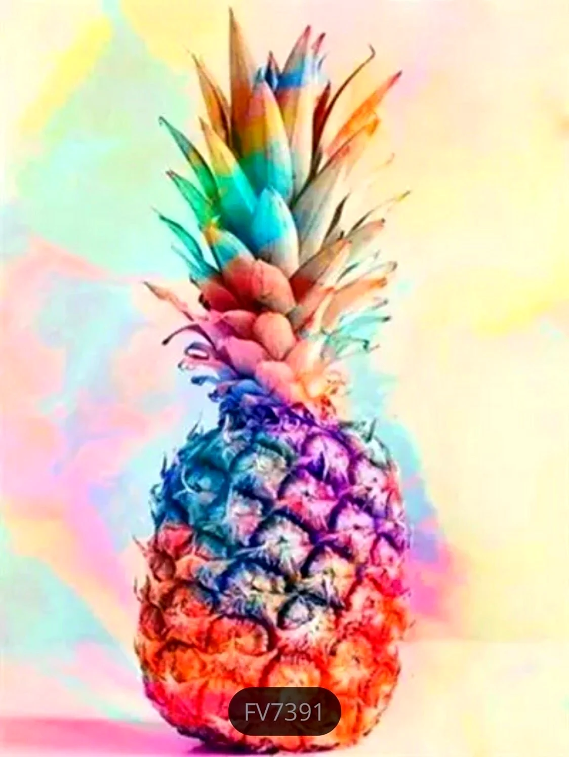 Разноцветный ананас. Картинка