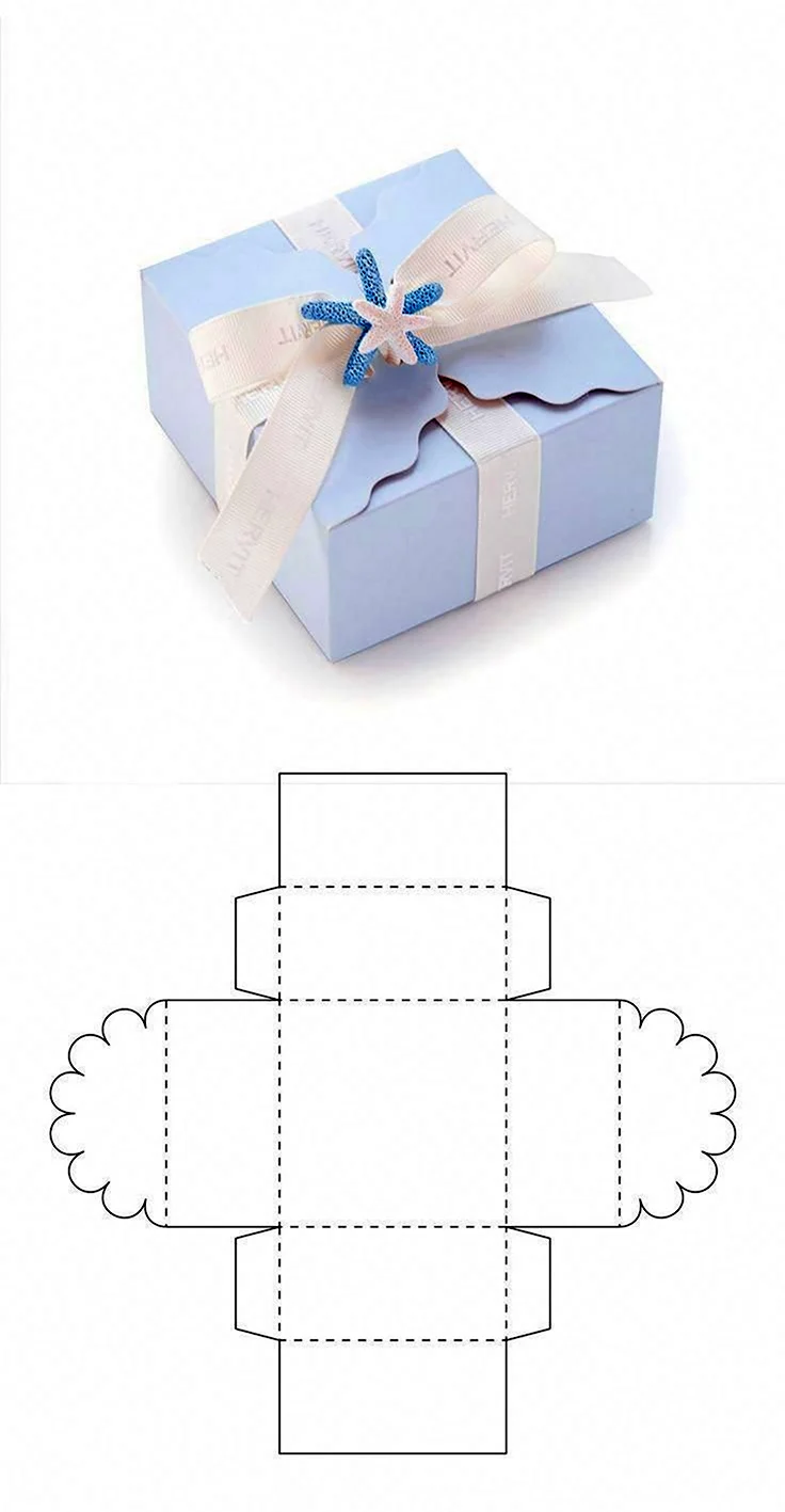 Развёртка коробочки для подарка. Своими руками