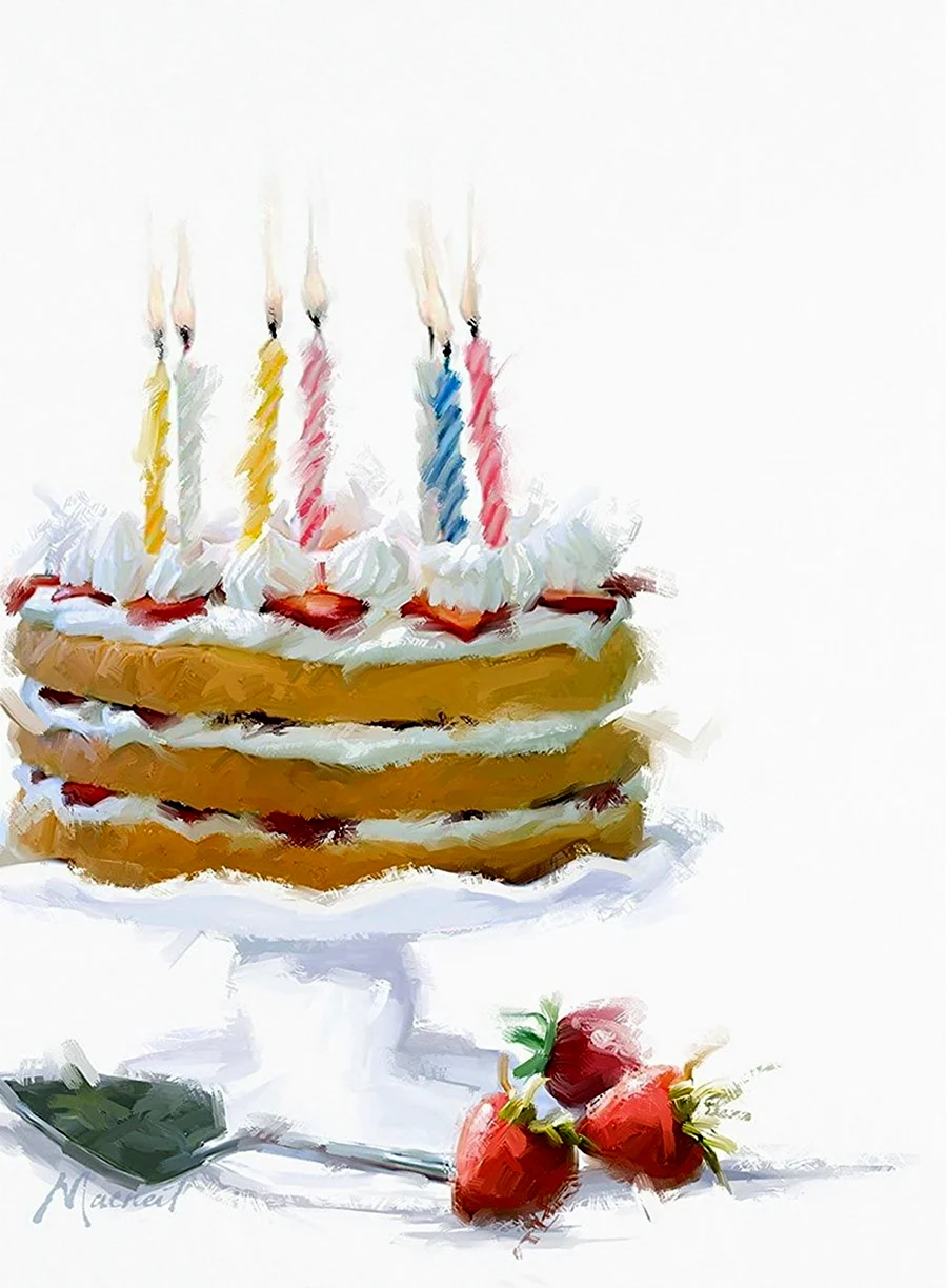 Ричард Макнейл торты. Открытка с днем рождения