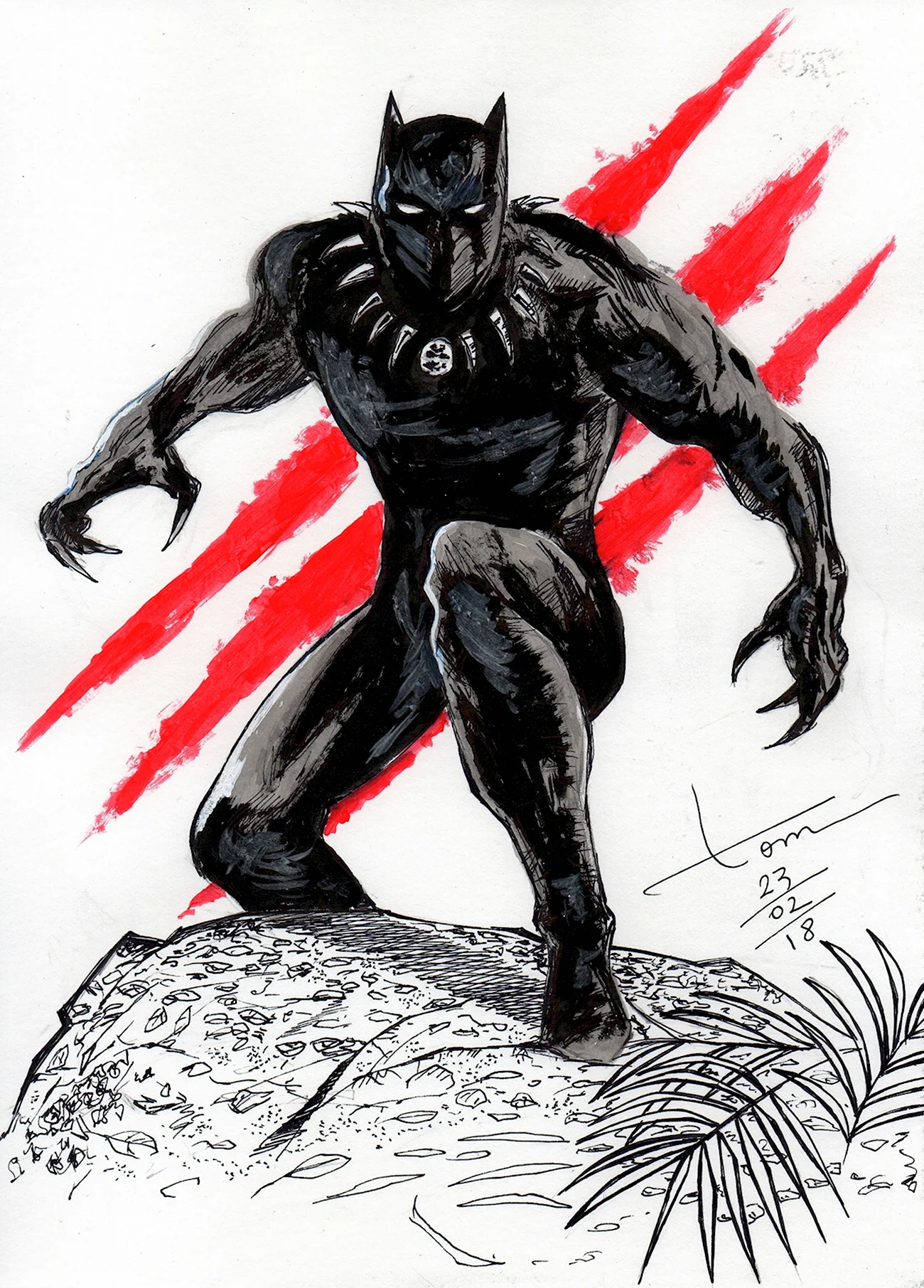 Рисование черной пантеры. Для срисовки