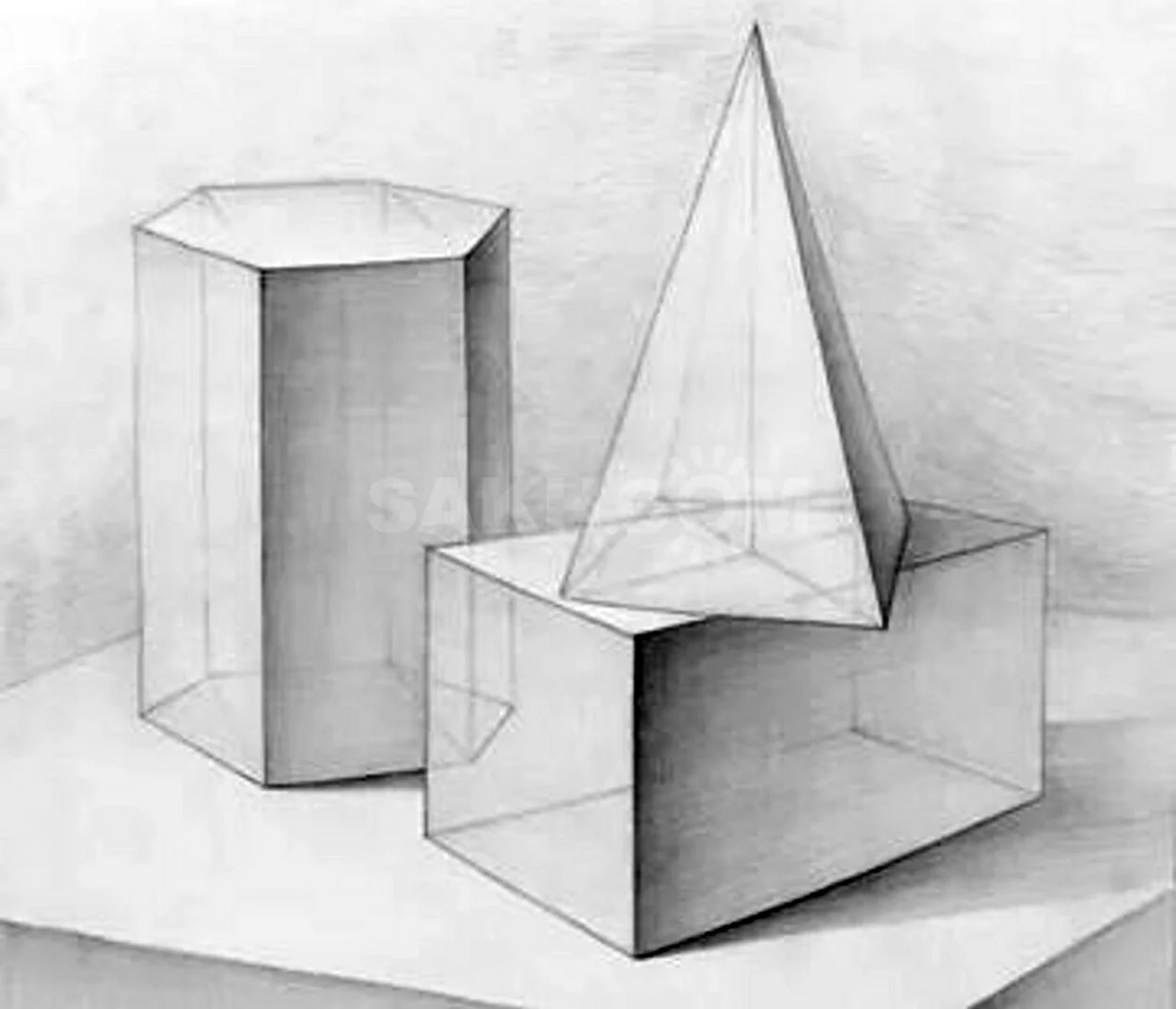 Рисование геометрических тел Призма пирамида куб.. Для срисовки