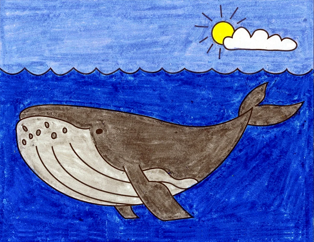 Рисование кита. Для срисовки