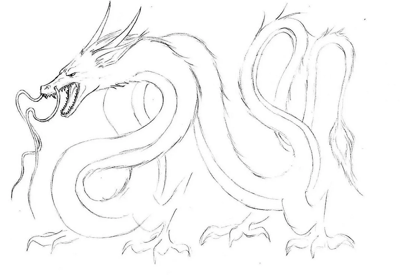 Рисование китайского дракона. Для срисовки
