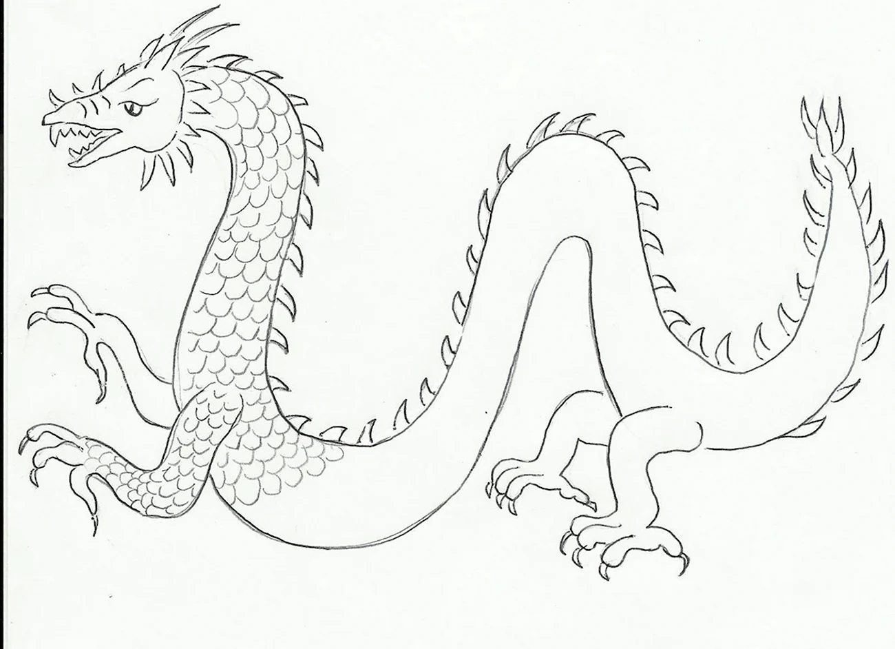 Рисование китайского дракона. Для срисовки