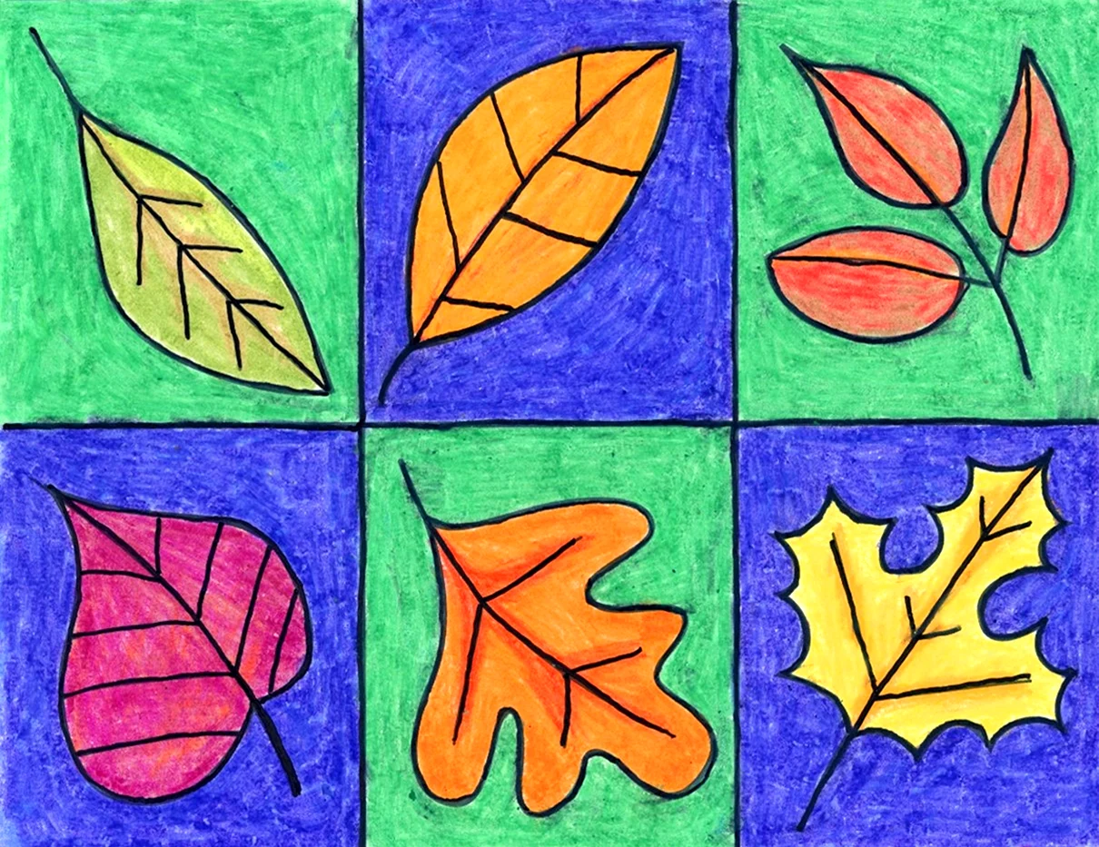 Рисование листьев для детей. Картинка