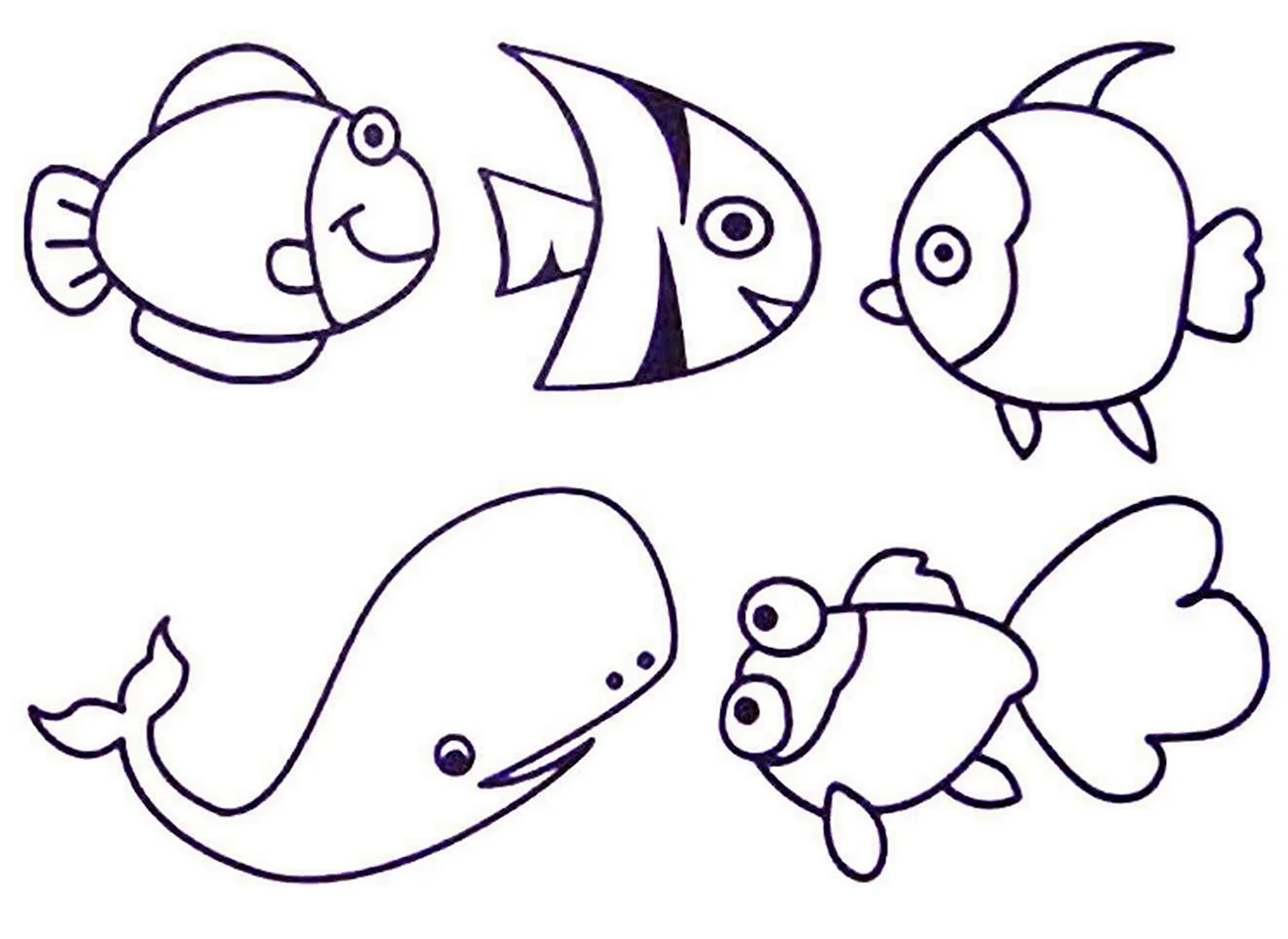 Рисование морских животных. Для срисовки
