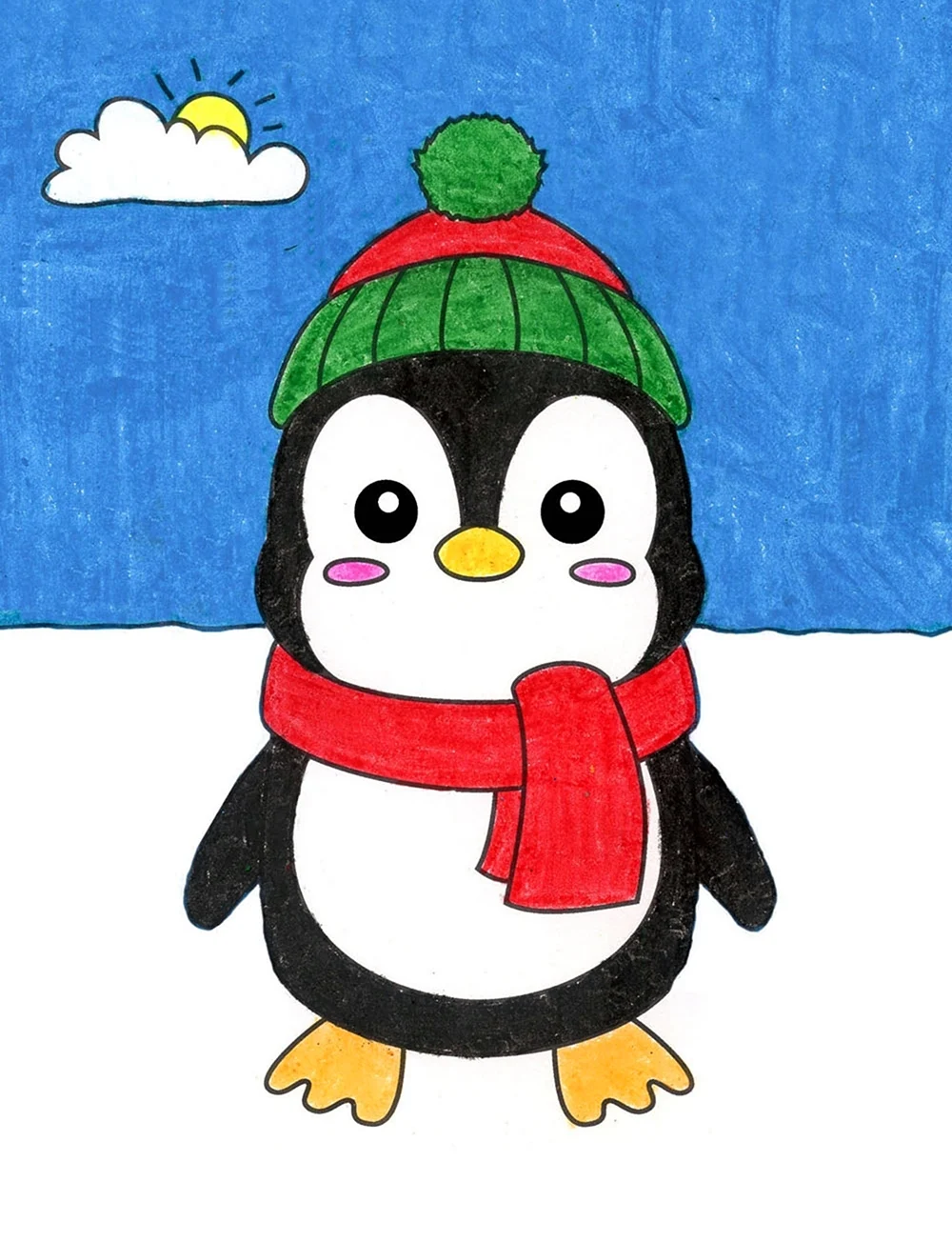 Рисование пингвина. Для срисовки