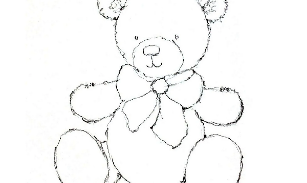 Рисование плюшевого медвежонка. Для срисовки