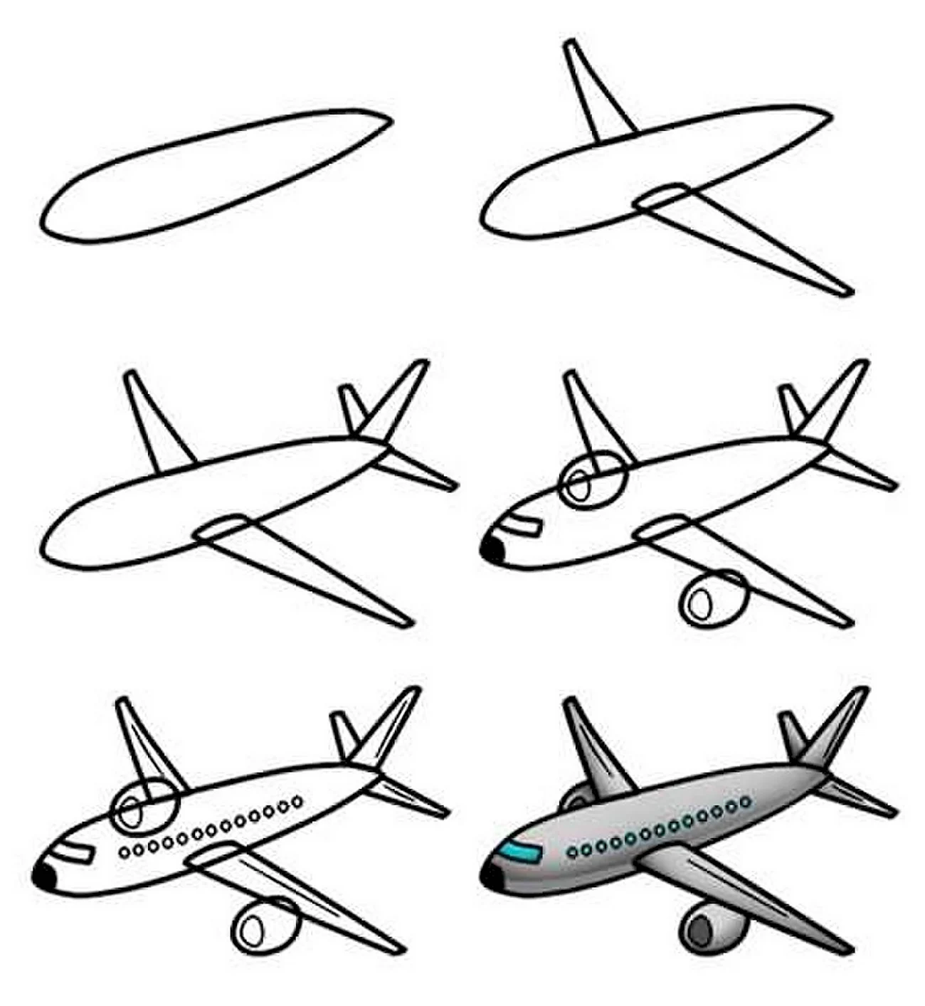 Рисование самолет. Для срисовки