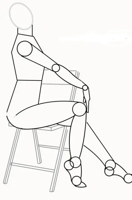 Рисование сидящего человека. Для срисовки