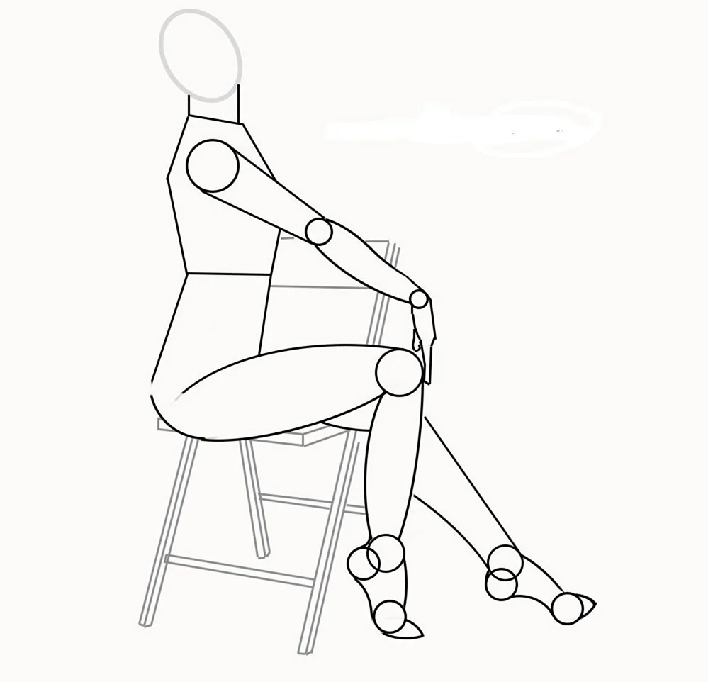 Рисование сидящего человека. Для срисовки