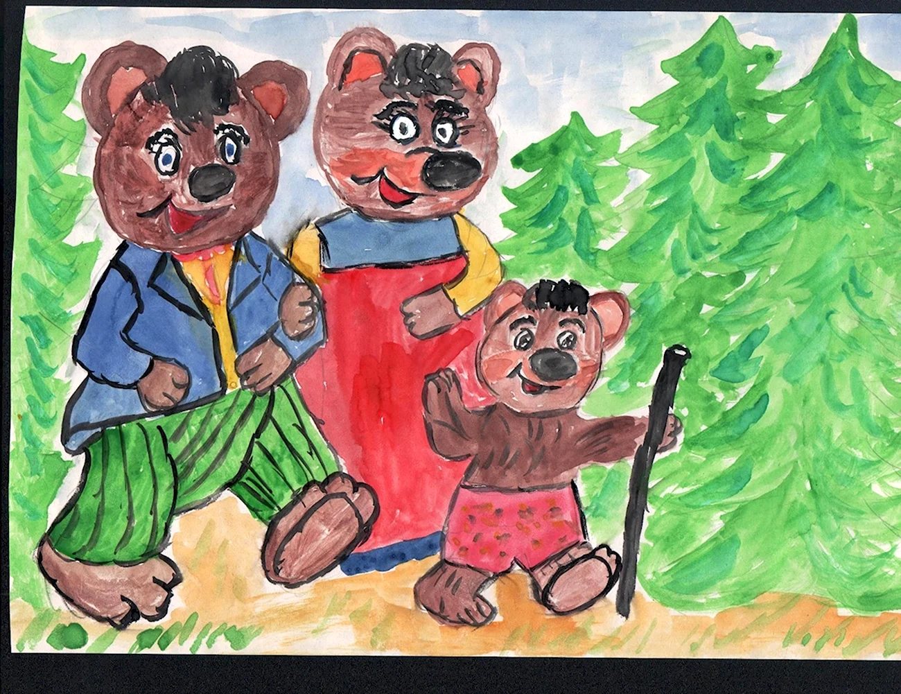 Рисование три медведя. Для срисовки
