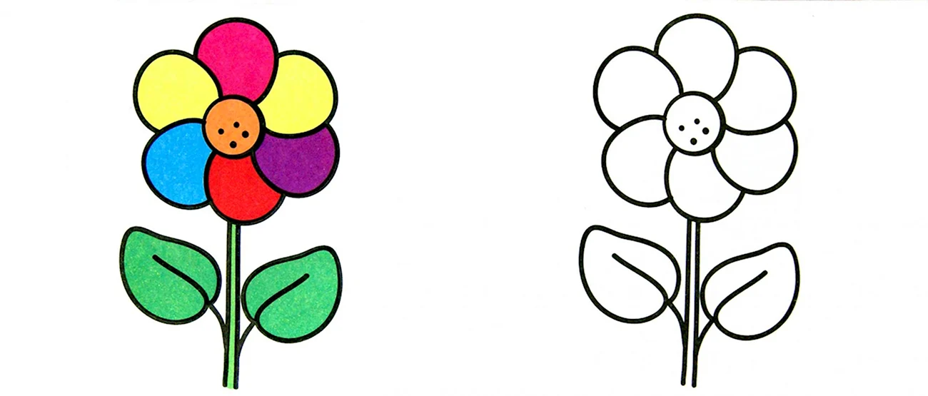 Рисование цветов для детей. Для срисовки