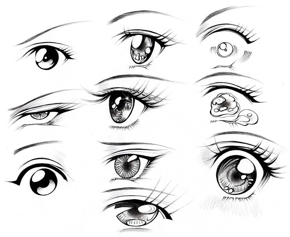 Рисовка глаз аниме. Для срисовки