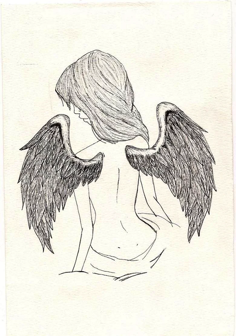 Рисунки ангелов карандашом. Красивая картинка