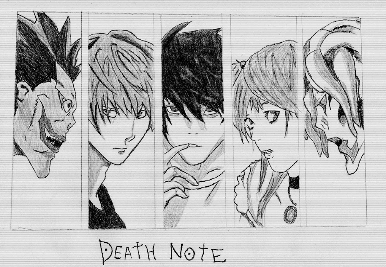 Рисунки для срисовки аниме тетрадь смерти. Для срисовки