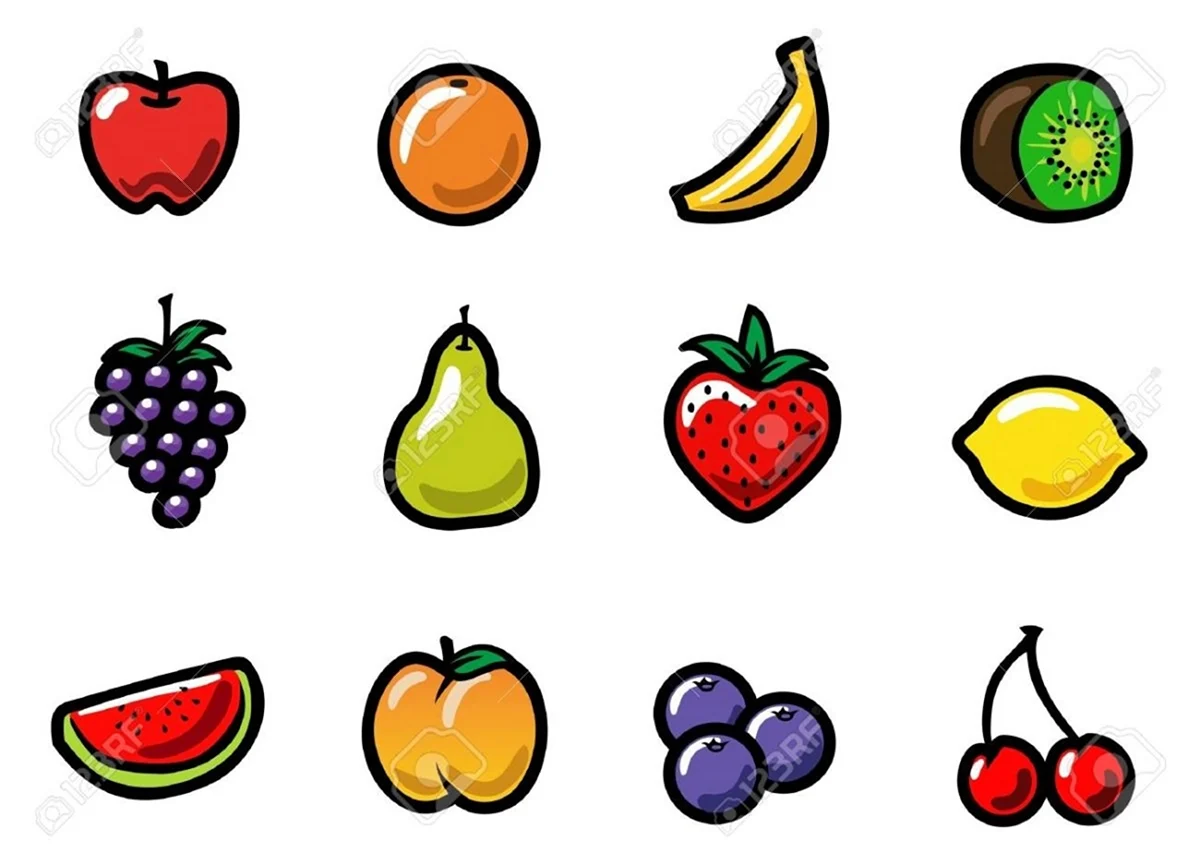 Рисунки для срисовки фрукты. Для срисовки