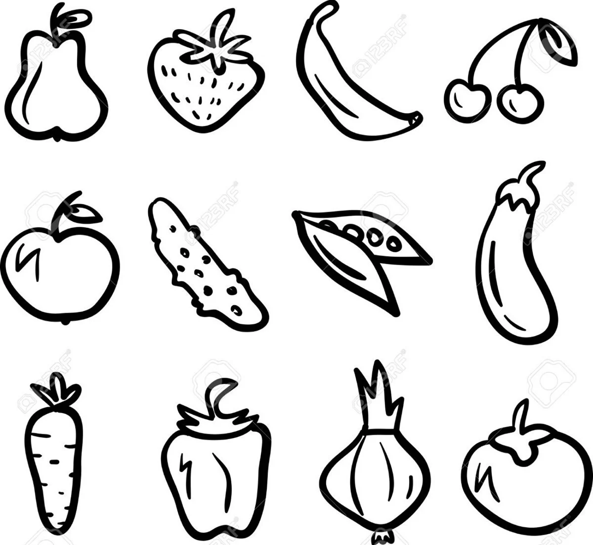 Рисунки для срисовки овощи. Для срисовки