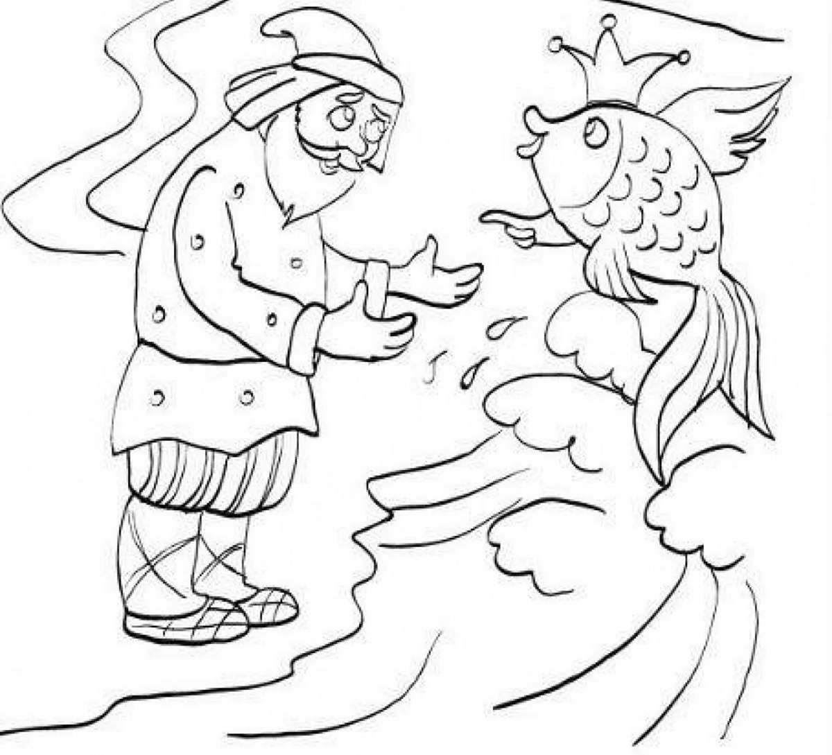 Рисунки к сказке Пушкина сказка о рыбаке и рыбке. Для срисовки