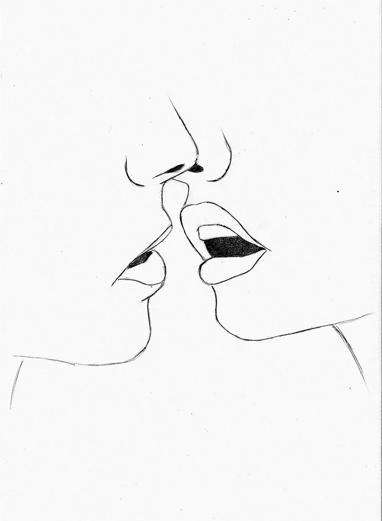 Рисунки карандашом для срисовки поцелуй. Для срисовки