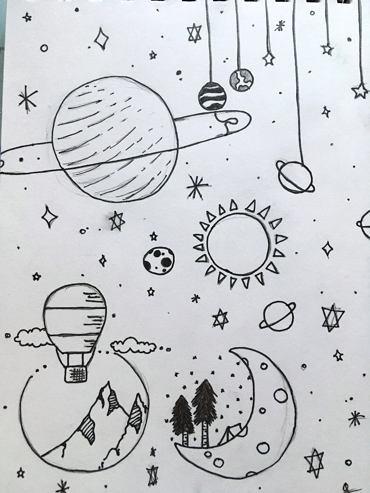 Рисунки космоса для срисовки. Для срисовки