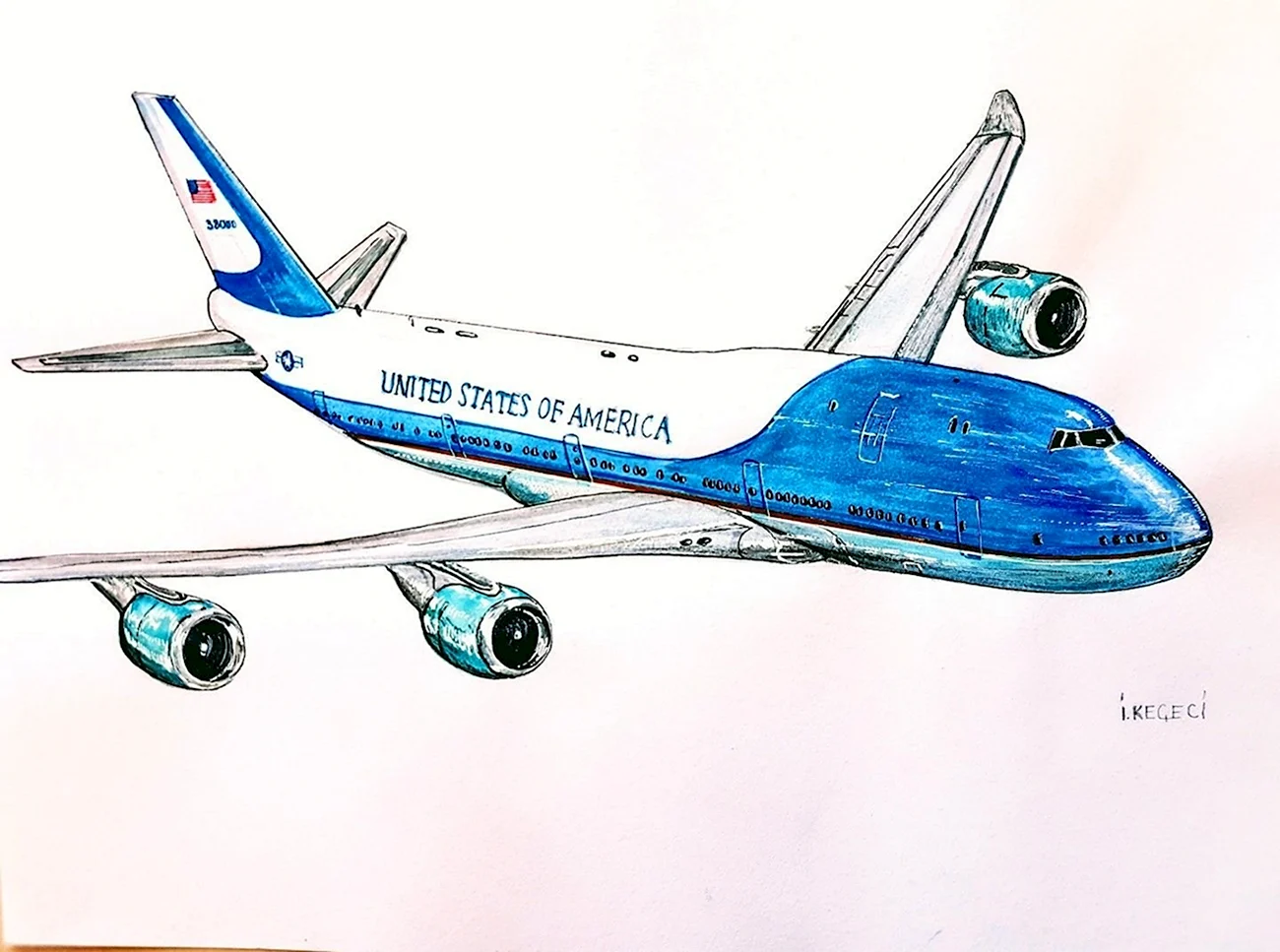 Рисунки самолета Боинг 747. Для срисовки