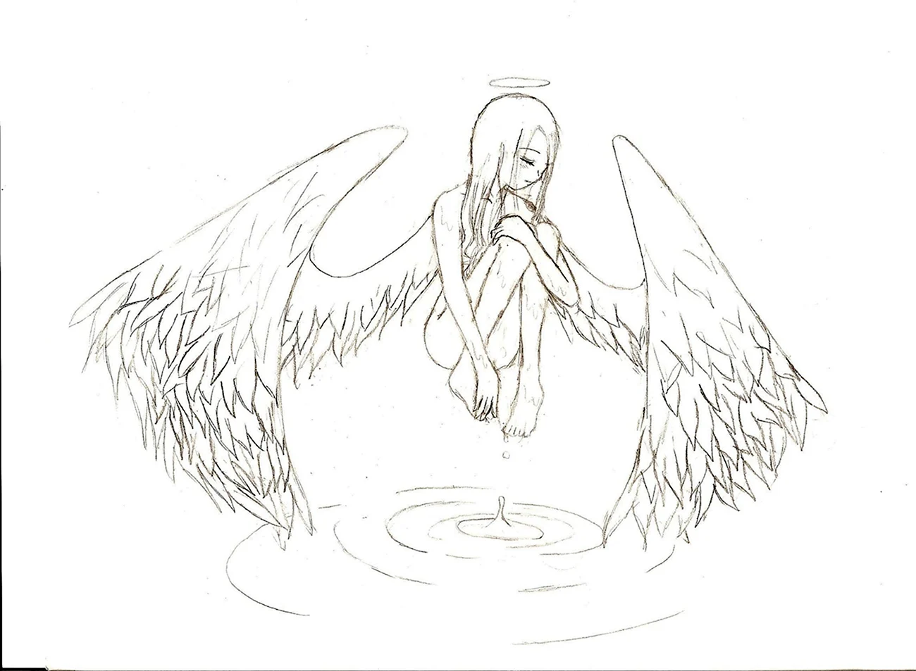 Рисунок ангела карандашом. Для срисовки