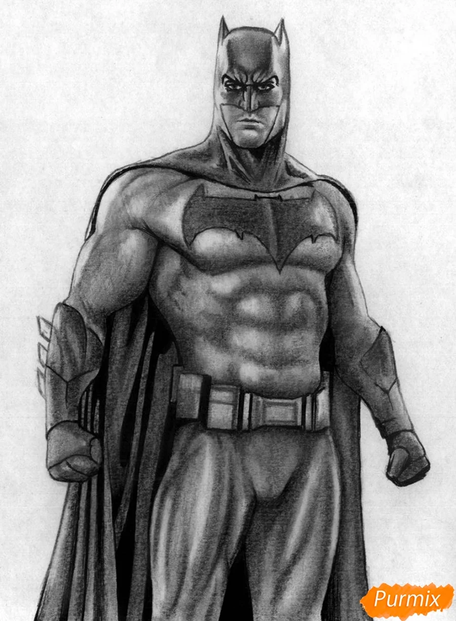Рисунок Бэтмена карандашом. Для срисовки