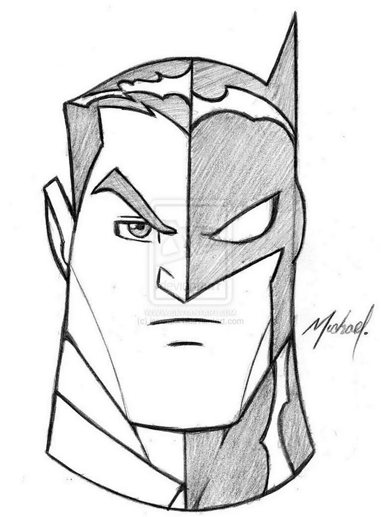 Рисунок Бэтмена карандашом. Для срисовки